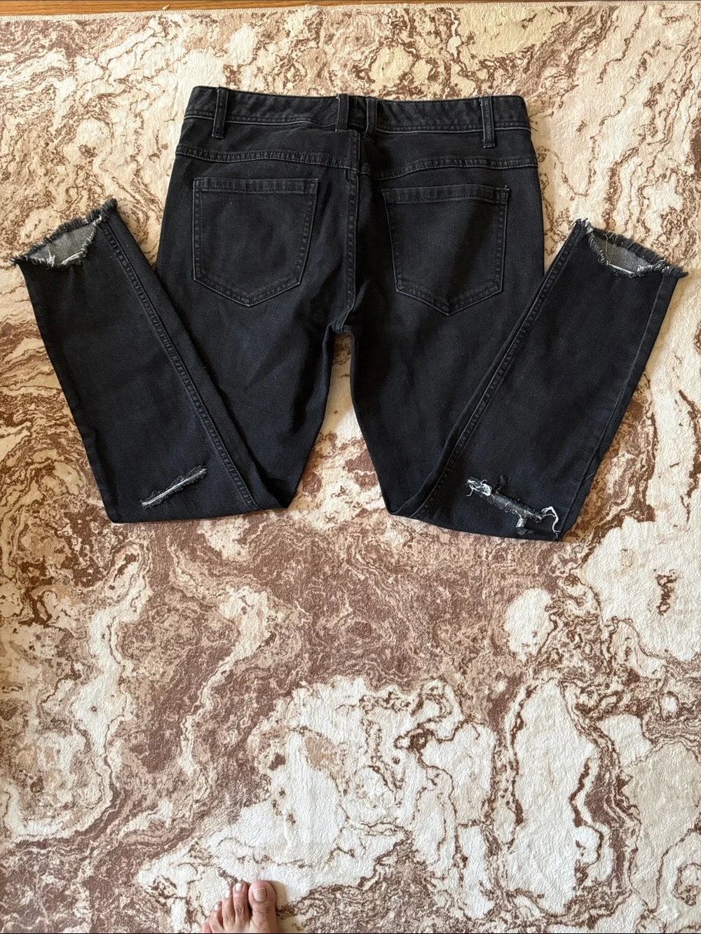 Free People Men’s Black Skinny Distressed Jeans